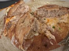 Close up of the cheese-and-chicharron-stuffed chestnut-flour bread