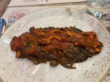 Ed's black pasta with seafood