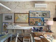 Model of the yacht, captained by Cesare Fiore, which still holds the record of the fastest crossing of the Atlantic, from NYC to England, in 58 hours-plus; Richard Branson held the previous record