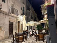 Fasano historic district scene, at night