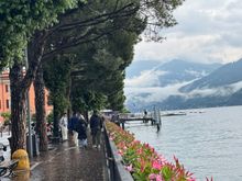Walking along the waterfront in Menaggio