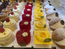 Our first stop: coffee and goodies at Sciampagna Pasticceria, where the offerings are works of art