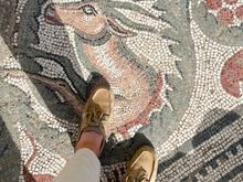 This is outside in the walkway - you can actually walk in the path of the Romans