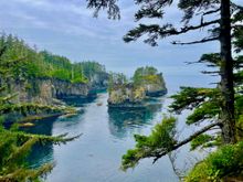 The end of the trail looks out on all of these rock formations.  Really beautiful, plus we had good weather, not sunny but no rain.