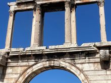 The top of the Acropolis as seen through the Arch of Hadrian