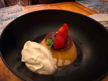 Flan with tonka bean ice cream, Bodega Amores 