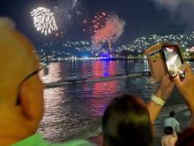 There they go.  The fireworks in this shot were actually at Playa Municipa