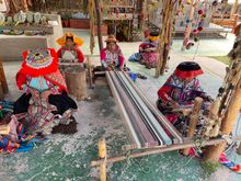 Women were weaving their crafts