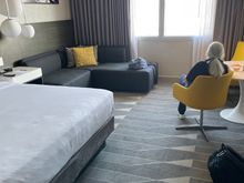 NIce room looking out at the airport