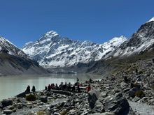The pot of gold at the end of the rainbow - Hooker Lake with Aoraki/Mt. Cook in the background. 