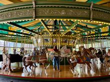 Next to the playground was this Carousel, the 3rd fastest in the US and the horses and deer all date to 1929!