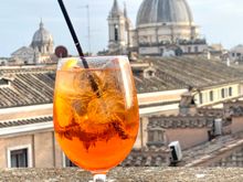 Aperol spritz at our hotel’s rooftop bar