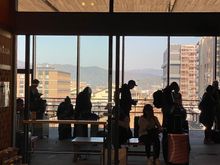 Waiting at the Takayama train station 