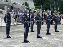 At attention