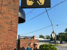 A most appropriate place to eat with these two!