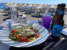 Greek Salad for lunch, again! Black Sand Beach 