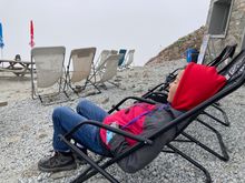 Enjoying the "panoramic view " on top of Brevént 