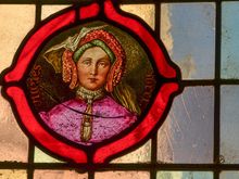 Pair of glass portraits in the Loches Chateau.