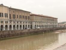 The entrance to the old center from the other side of the river.