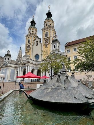 Cathedral square (we had lunch here). Bressanone Cathedral dates to 980, and the current Baroque structure was built between 1745 and 1754.