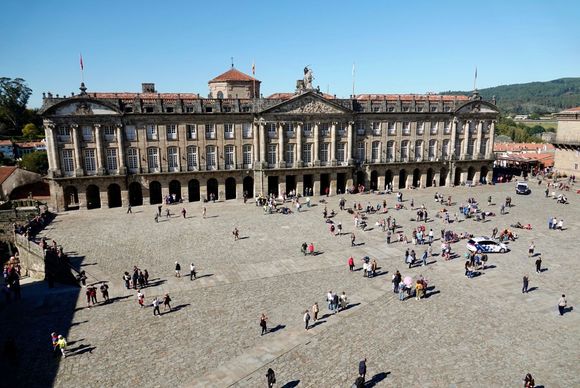 The main square, shot from the 2nd floor of the Cathedral.