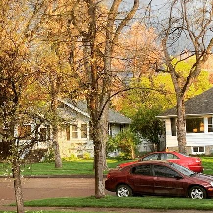 Looking like spring out my window last night. That’s my daughter’s free hand me down haul damaged Dodge Neon that sounds like a truck. It is so loud. 
