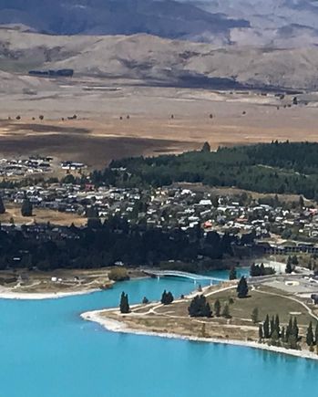 View of Lake Tekapo from St John Observatory.