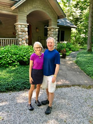 In front of our friend’s home in Empire, Michigan on 40 acres in the middle of nowhere. Beautiful. 
