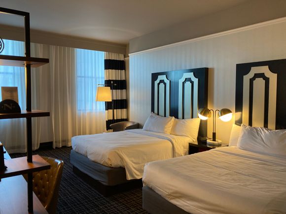 Our spacious hotel room at 350 sq ft