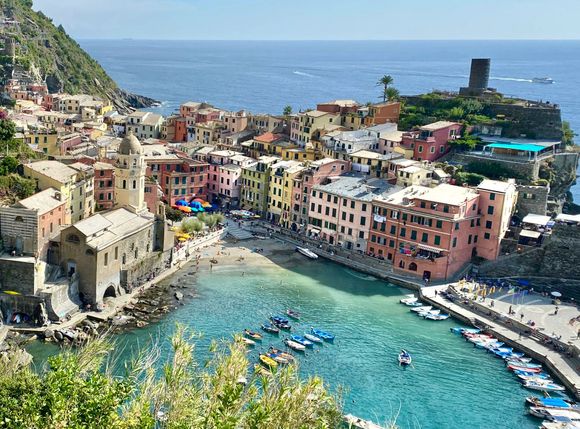 Vernazza from the trail leading out of town. 