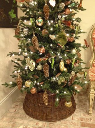 
It’s  rattan but has held its shape well.  This tree is 7.5’ and is decorated in a style a friend calls “woodland glam.”  