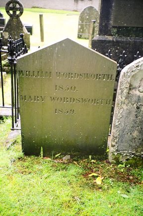 At the gravesite of William Wordsworth in Grasmere England