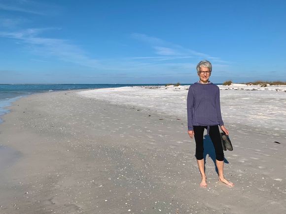 Not nearly as many shells on the beach as there were in Sanibel, but the white sand is much nicer.