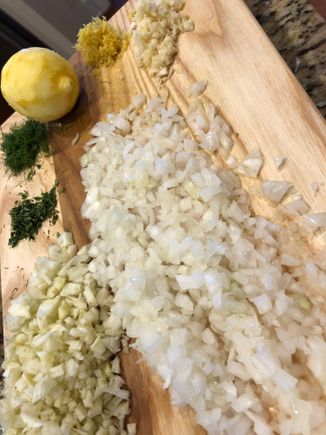 This seems to be sideways, sorry.... the mise en place.