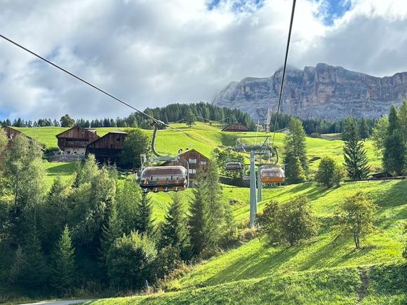 The first part of the ride up is a long chairlift. A new gondola is under construction.
