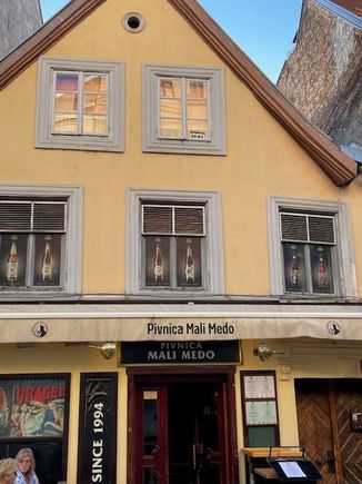 This restaurant runs along 4 or 5 store fronts