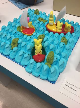 “The Peep Blue Sea”. There were warning signs at the Art Museum that you could not eat the exhibit. 