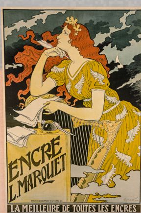 A poster from that same museum exhibit. *Fave story: to mock pretentious critics, in 1910 the (drunk and broke) artists mentioned in the above foto once entered a painting into a contest that'd been made after tying a wet paintbrush to a mule's tail, then allowing it to spontaneously 'create' an abstract. The critics were unaware of whom had made the painting. They gave it good reviews. LOL!  (thx to Mary McAuliffe's Paris book for story).