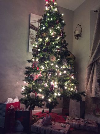 My tree. Not perfect  but it makes me happy.