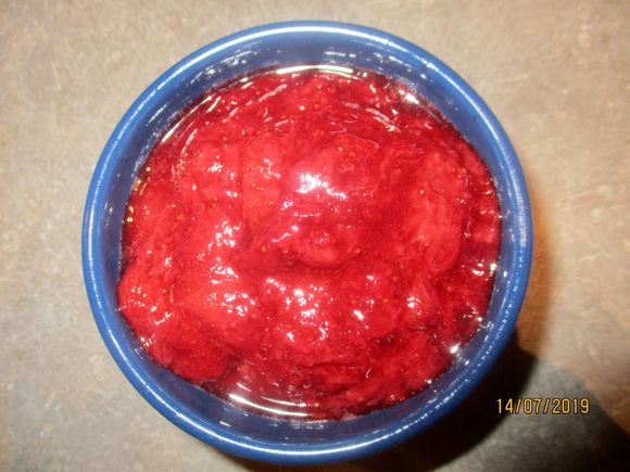 Strawberries cooked for ice cream