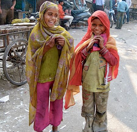 These girls spotted me taking pictures from a distance and came running over asking me to take theirs. They were delighted to see the result. This was in Jaipur.