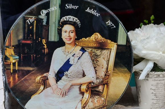 Just one of many items displayed in windows of private homes.