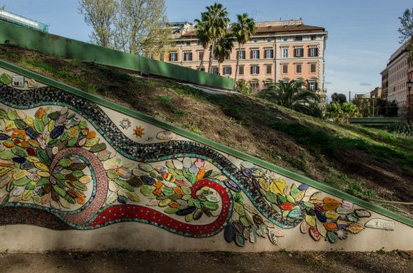 The park had this colorful art.