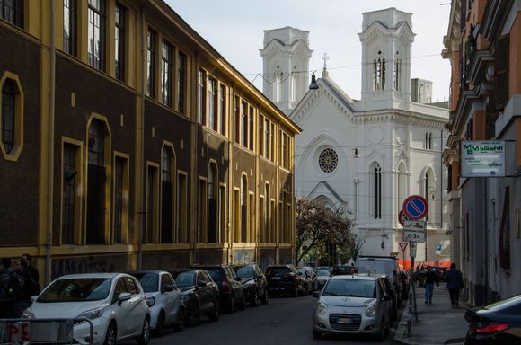 A youth rop-in center of sorts was located at this spot. Soccer training for younguns was in progress there.