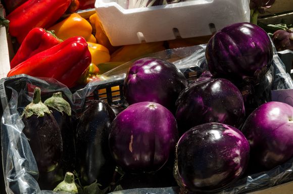 Some of Paulo's produce. His display spills out onto the road.