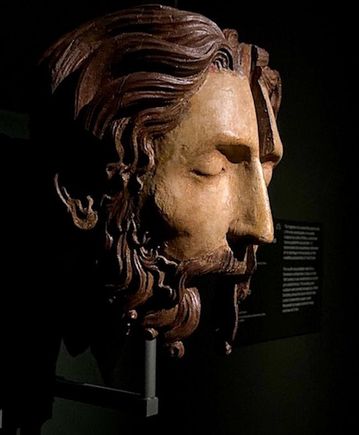 Carved wood Head of Christ