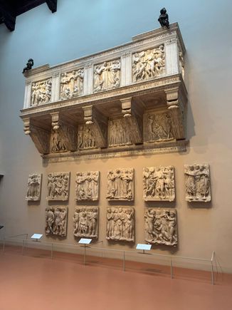 The cantorie, choir galleries, in the Museo. Once surmounted the doors of the sacristies in the cathedral. I think this one is by Donatello.