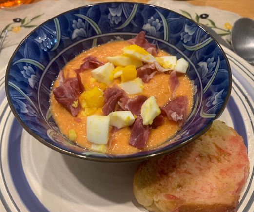 Salmorejo which is a cold tomato based soup