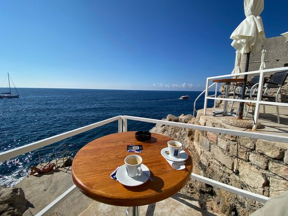 Last day adventures - espresso on the cliffs, at one of the Buza bars. Overpriced espresso and sorta cold, but oh, what a view!