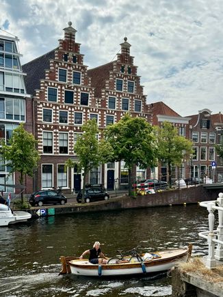 And a boat ferrying a bicycle 
